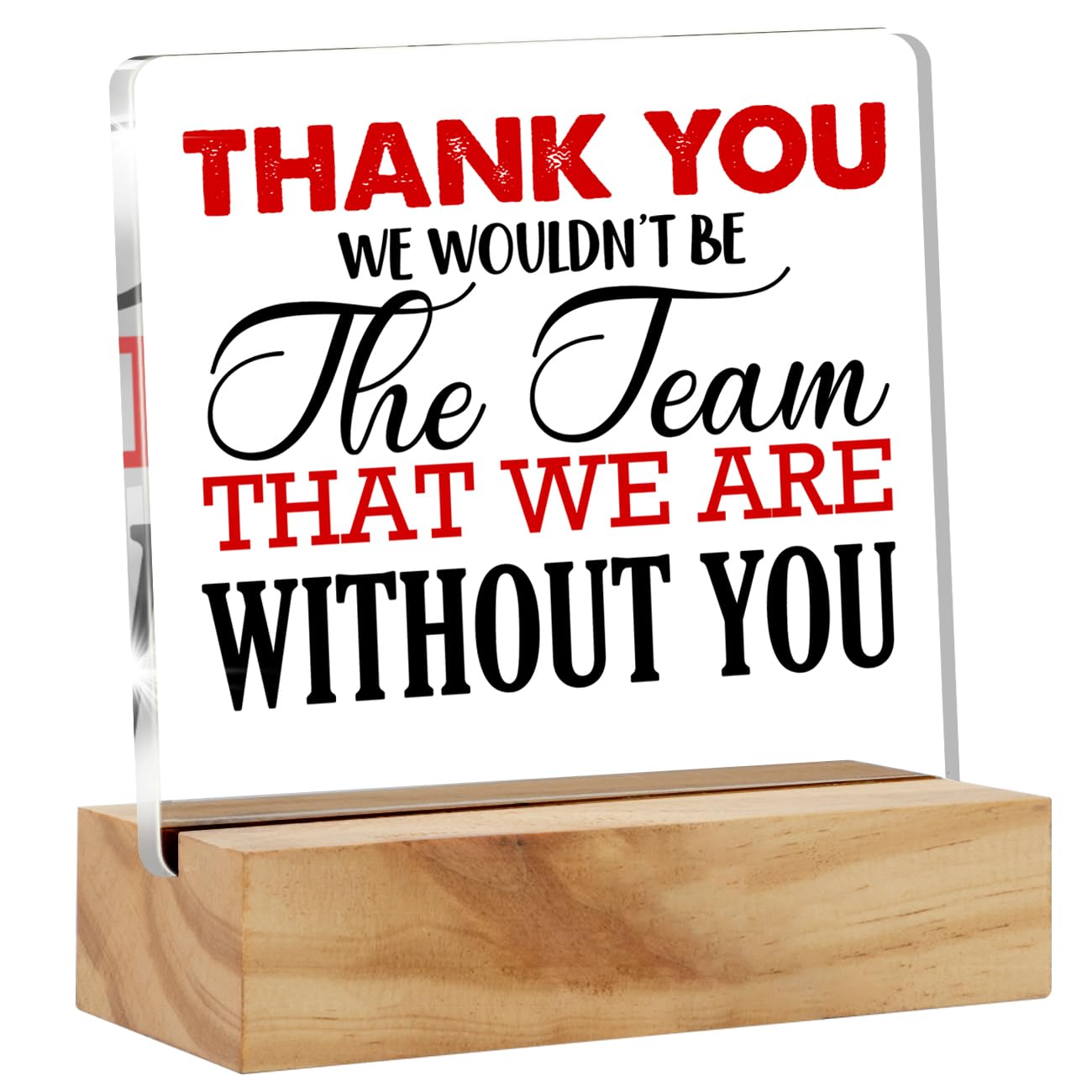 Acrylic Desk Plaque Sign - Appreciation & Thank You Gift for Boss, Lady or Gentleman - Wooden Stand - Home Office Desk Decor