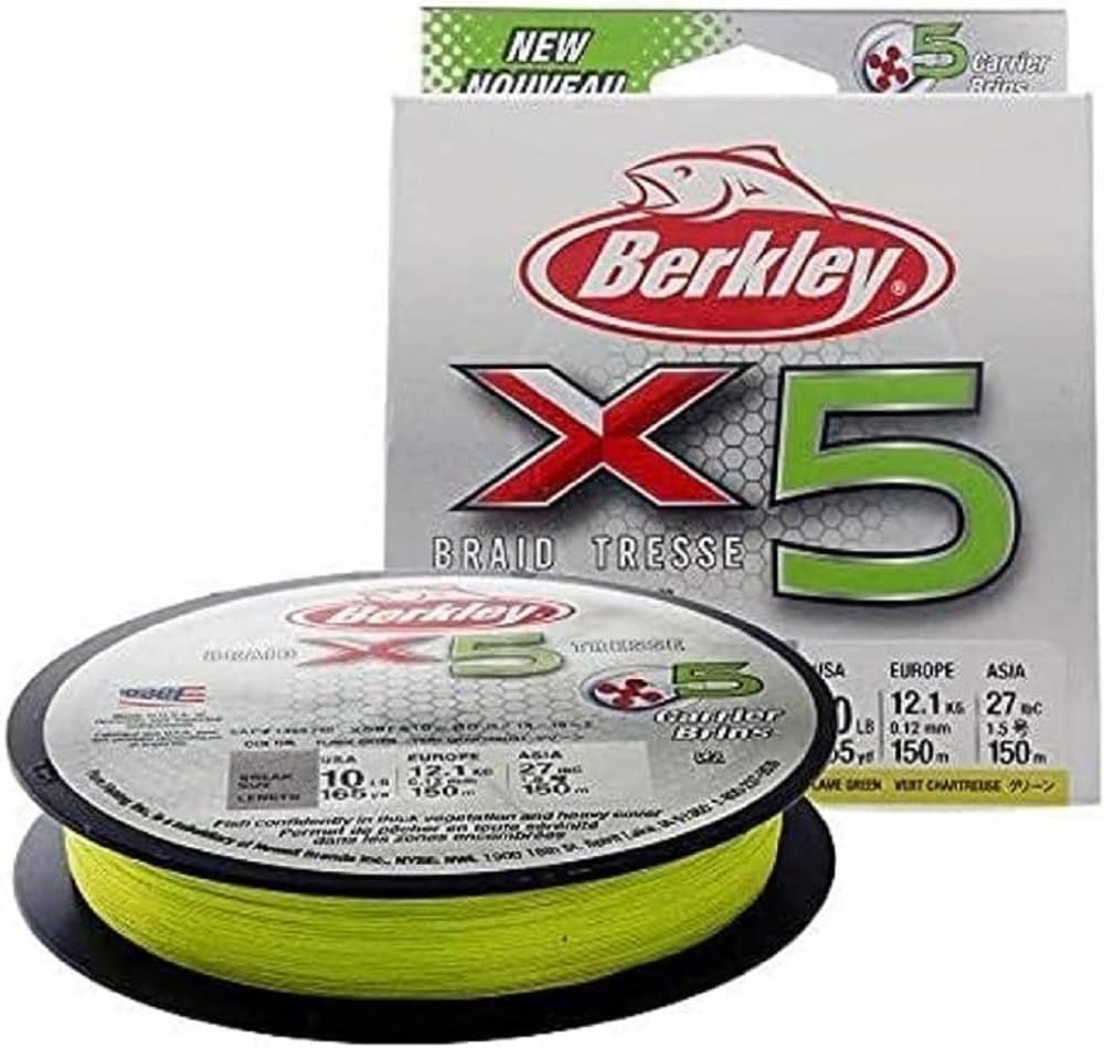 Berkley Jordan Lee x5 Braid Superline, Flame Green, 10Pound Break