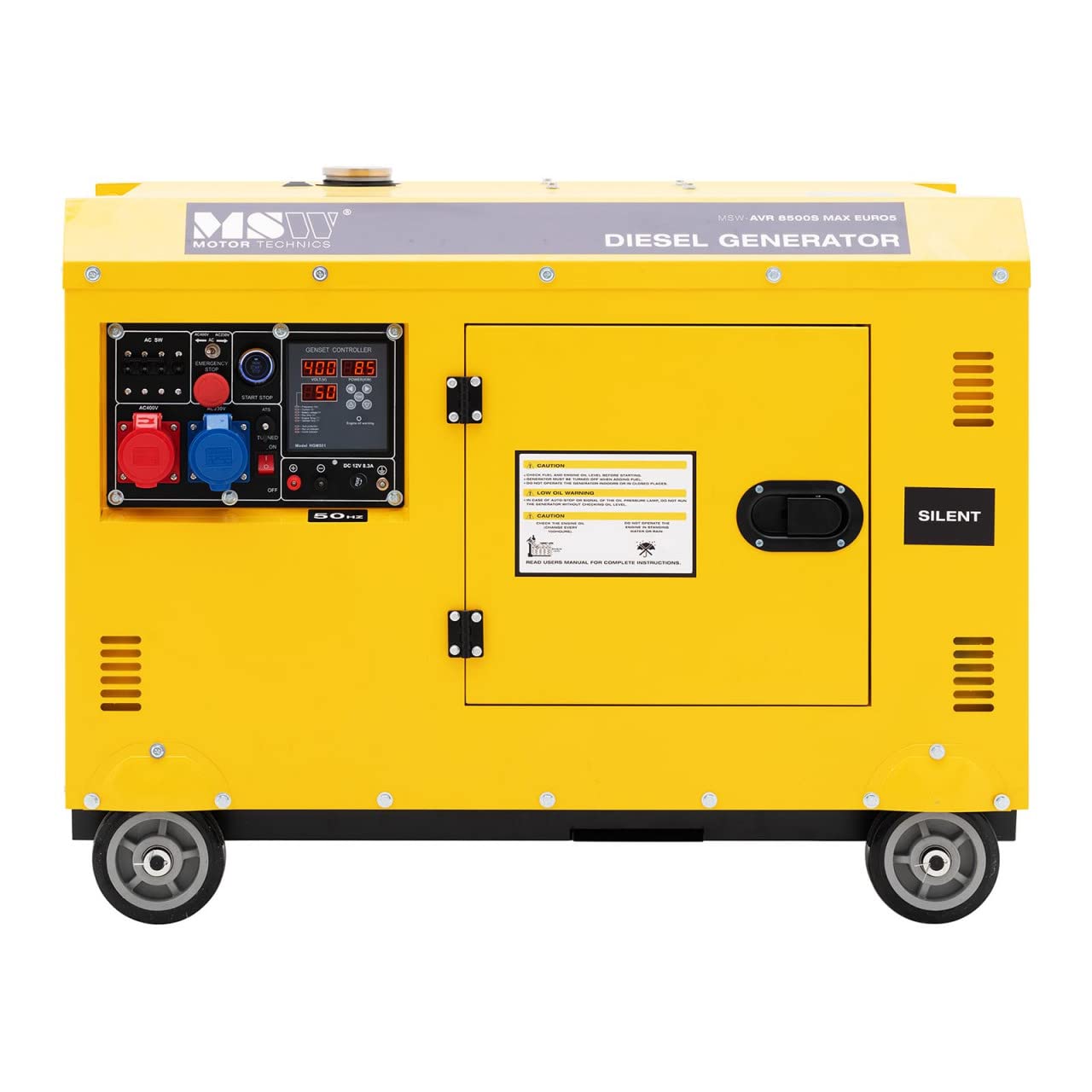 MSW MSW-AVR 8500S MAX EURO5 Grupo electrógeno diesel 8500 W 30 L 230/400 V móvil AVR Euro 5 Grupo electrógeno diesel