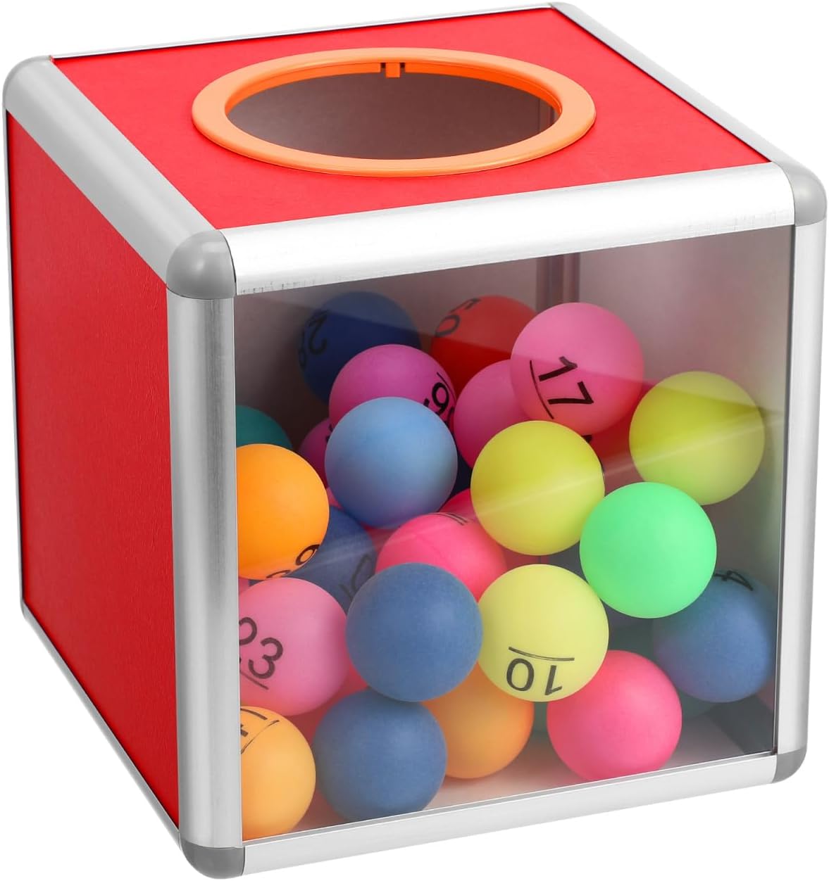Happyyami Box Square Raffle Ball Game Box Multifunctional Storage Ticket Box Card Bonus Draw Box for Business Annual Meeting Fundraising Supplies 20x20x20cm