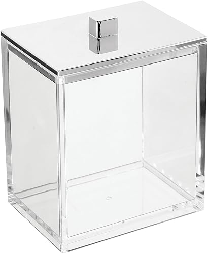 Miniatura 8 de MDesign Moderna encimera cuadrada de tocador de baño tarro recipiente organizador para hisopos de algodón, bolas de algodón, esponjas para el