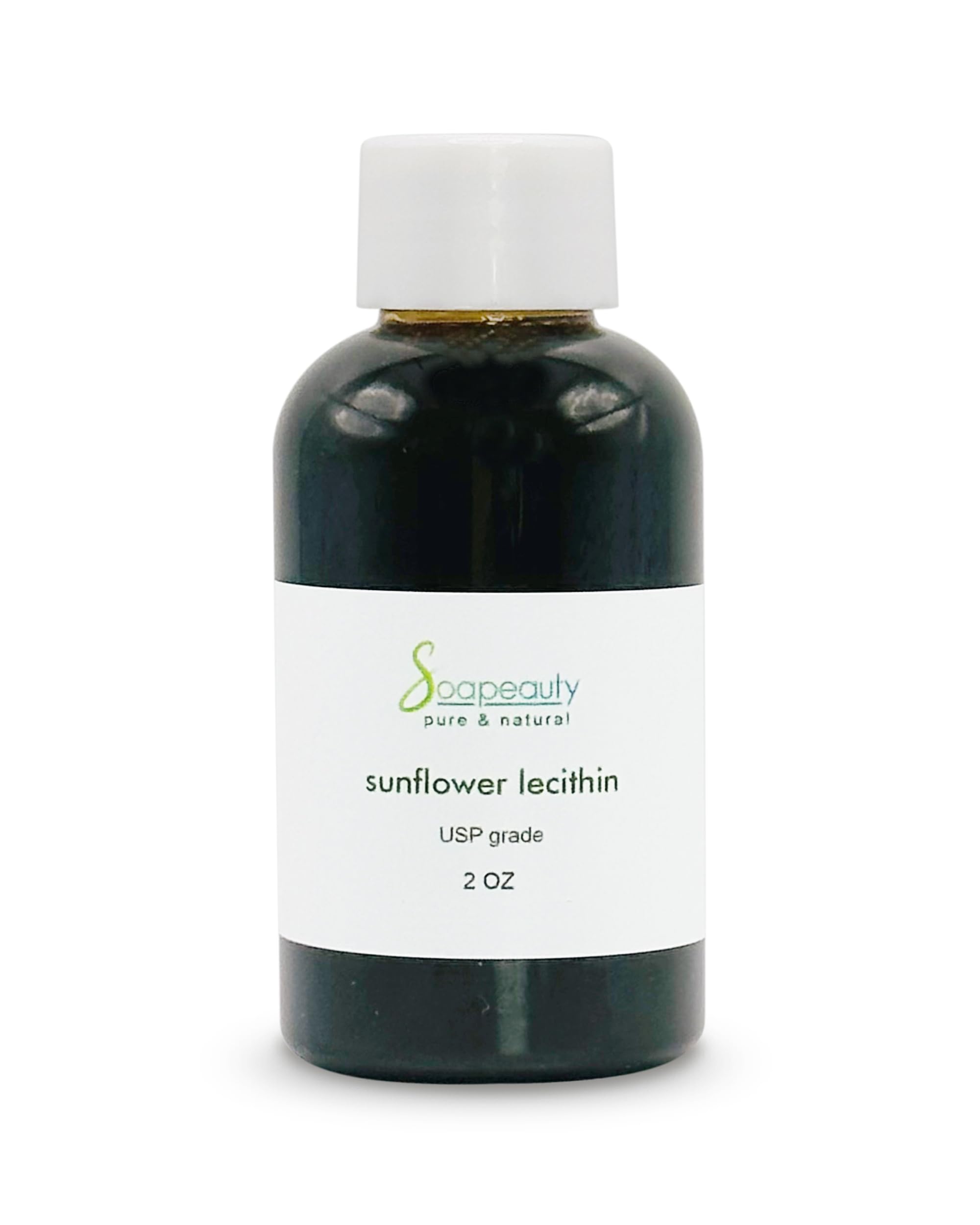 SUNFLOWER LECITHIN Liquid Oil | Cold Pressed Unrefined | USP Grade Unbleached 100% Pure Natural Sunflower Lecithin Oil | Skin Moisturizer, Soap Making, Lotion | 2 fl oz 2 Fl Oz (Pack of 1)