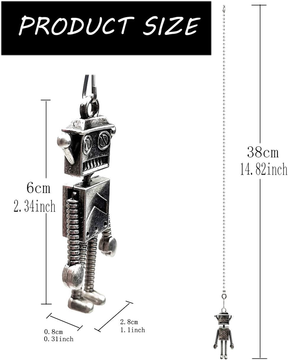 Ceiling Fan Pull Chain Extender, 12 inch Antenna Robot Fan Pull Chain Extension with Connector, Pull Chains for Ceiling Fans and Lights