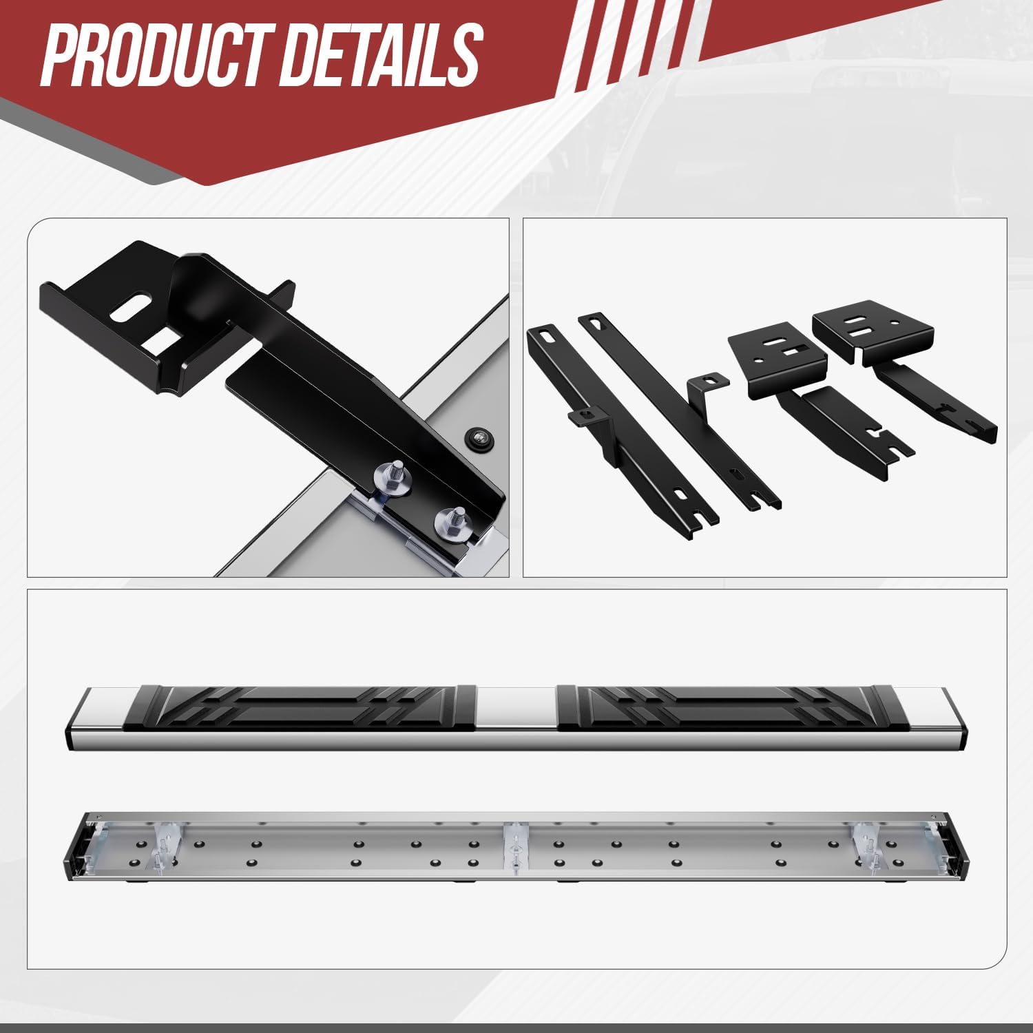 Running Boards Compatible with 2021 2022 2023 2024 Nissan Rogue, Pair of Stainless Steel Side Steps Nerf Bars, 6.5in. x 69in.