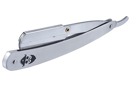 Miniatura 6 de Maquinilla de afeitar profesional de borde recto con 100 cuchillas Derby, 100% acero inoxidable, afeitadoras de seguridad de borde recto, maquinilla