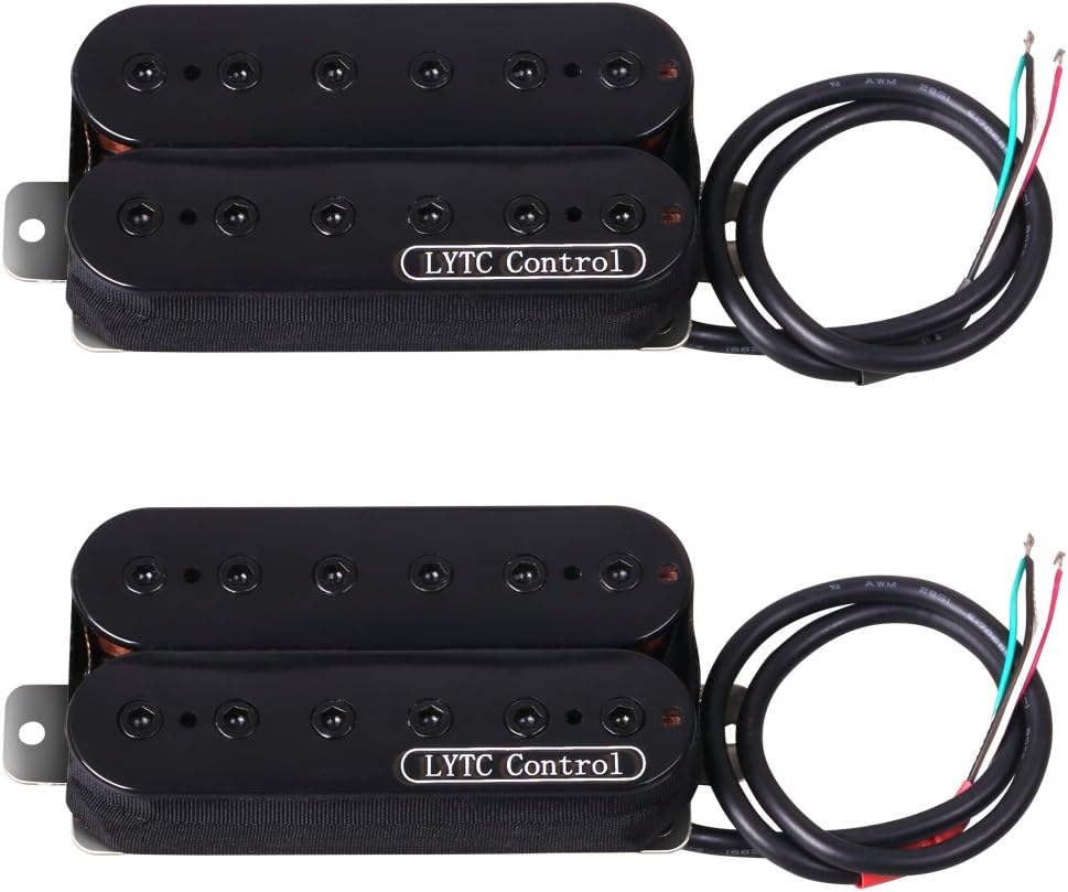 HP5 Double-Coil Humbucker Alnico 5 Electric Guitar Pickups Bridge and Neck Set for Gibson Les Paul Replacement (Black)