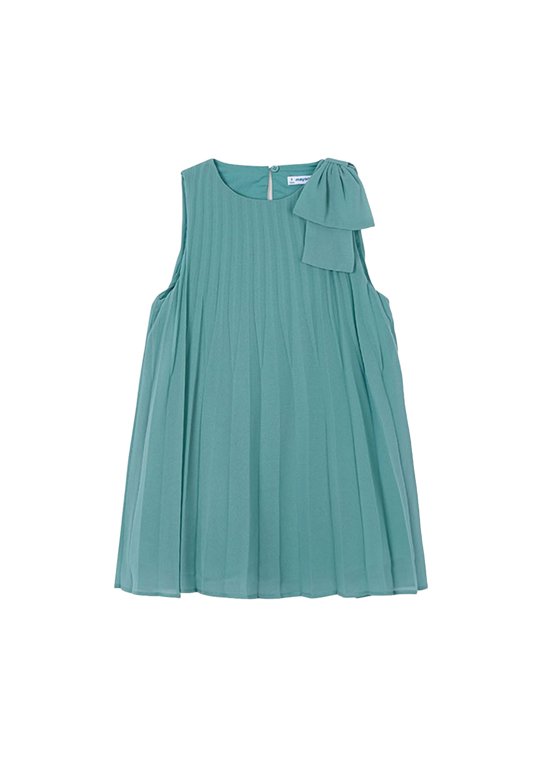 Mayoral Vestito Plissettato per Bambine e Ragazze Menta