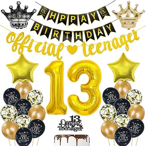 Xietaea 13. Geburtstag Deko - Teenager Party Set Mit Girlande & Zahlenballon