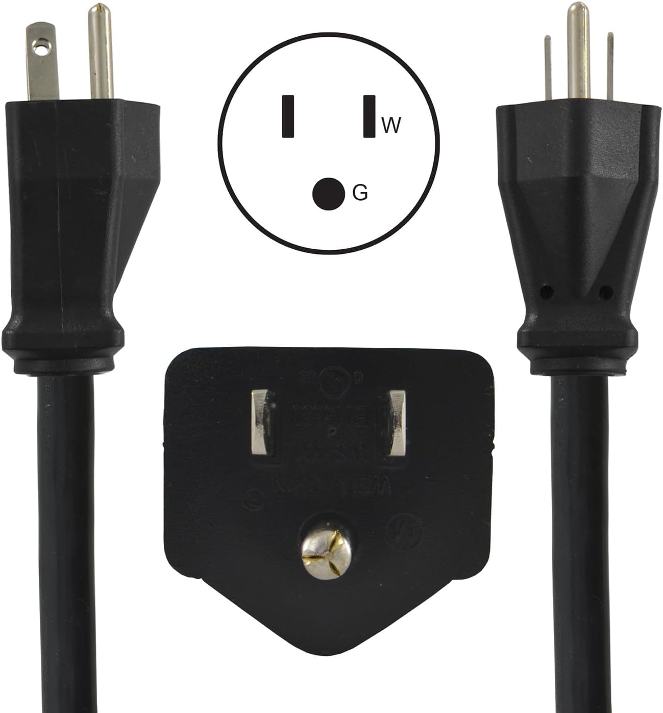 NEMA 5-15P input plug with diagram