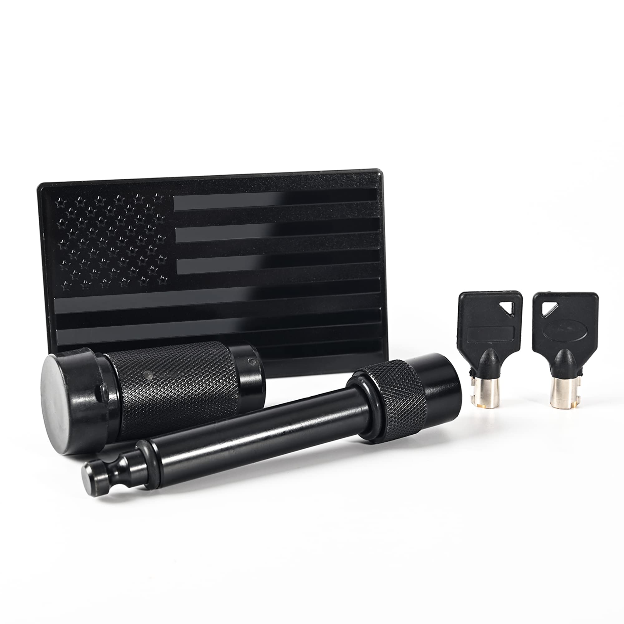 Photo 1 of ikare American Flag Metal Trailer Hitch Cover for 2 inch Receivers?with 5/8-Inch Pin Diameter Trailer Hitch Lock ?