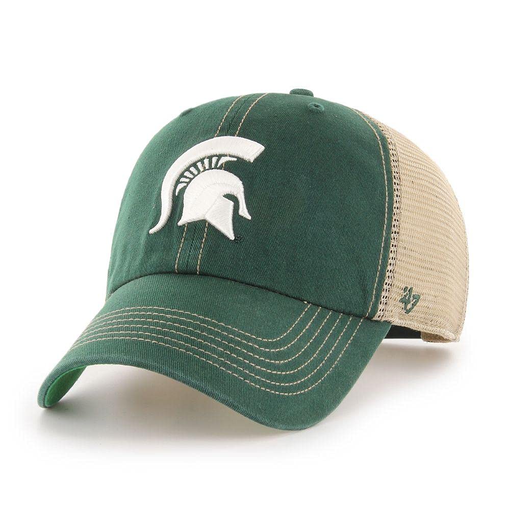 47 NCAA Trawler Primary Logo Team Color Mesh Trucker Clean Up Adjustable Hat, Adult One Size Fits All, Michigan State Spartans, One Size โ image 1