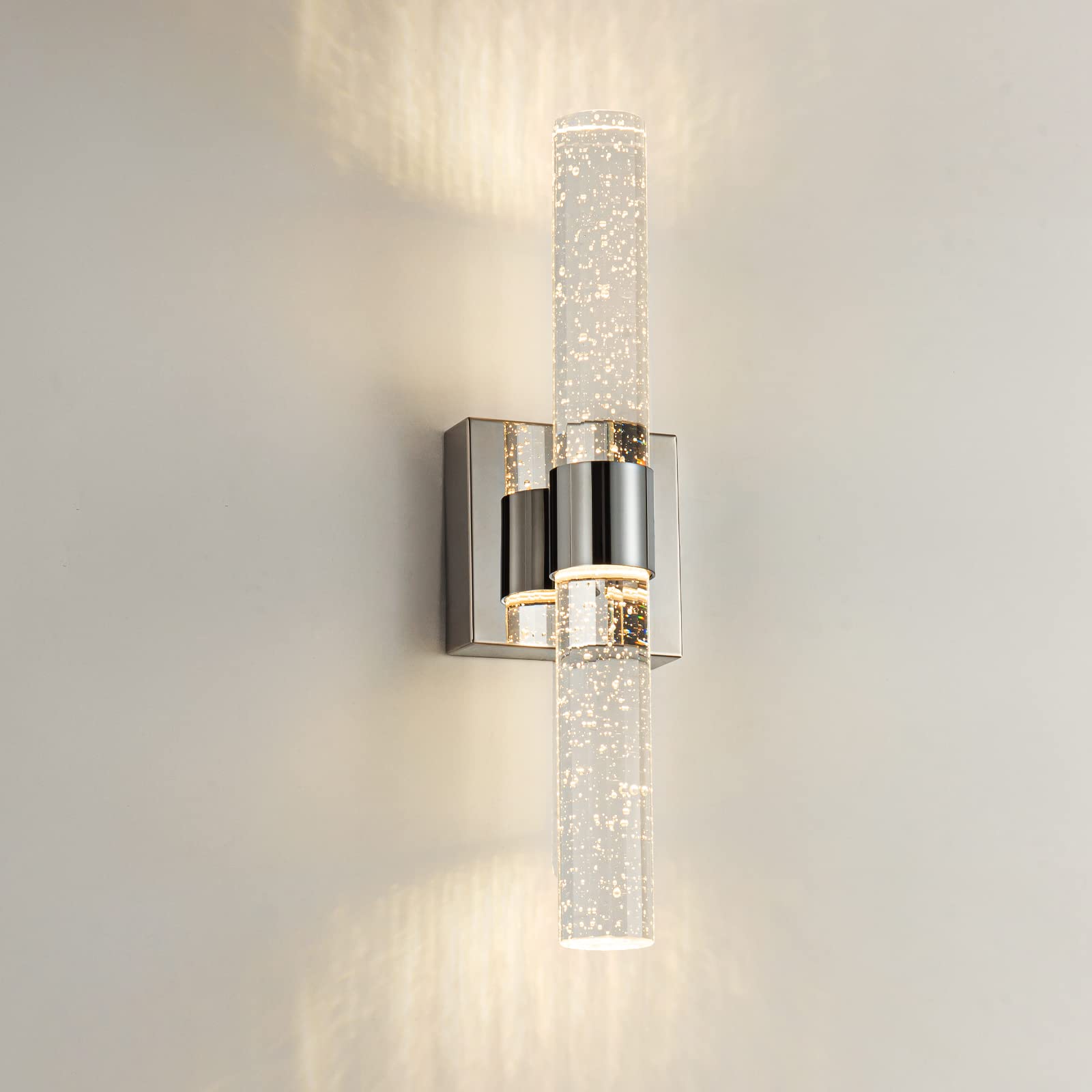 ADXEICE Wall Sconce Chrome Modern Bathroom Wall Light Up Down Wall Lamp LED Vanity Lights Over Mirror for Bedroom Living Room