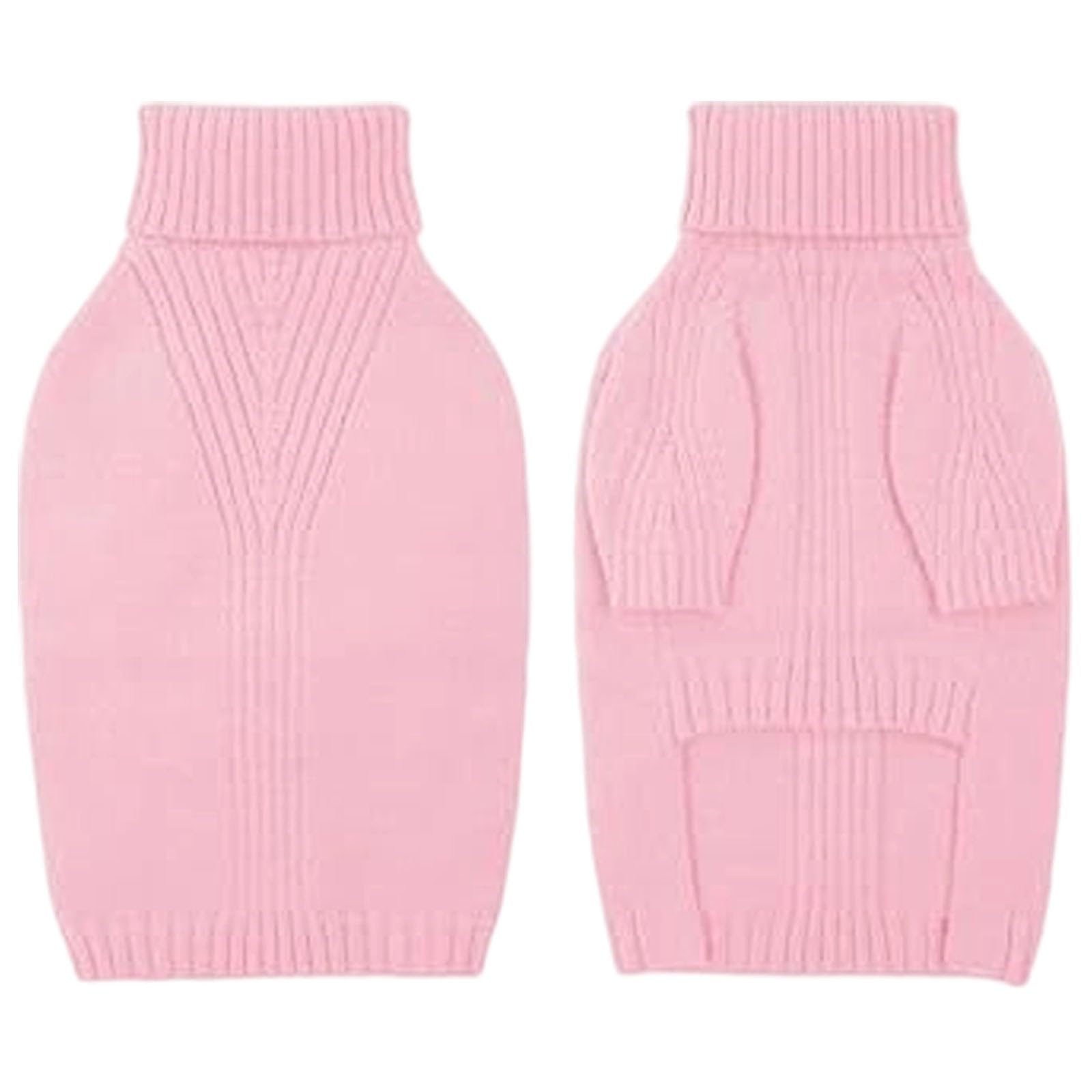 Pull pour chien en tricot thermique - Grand pull à col roulé - Pour chiens extra grands - Élastique - Vêtement pour chien par temps froid (rose, XXXXXL)