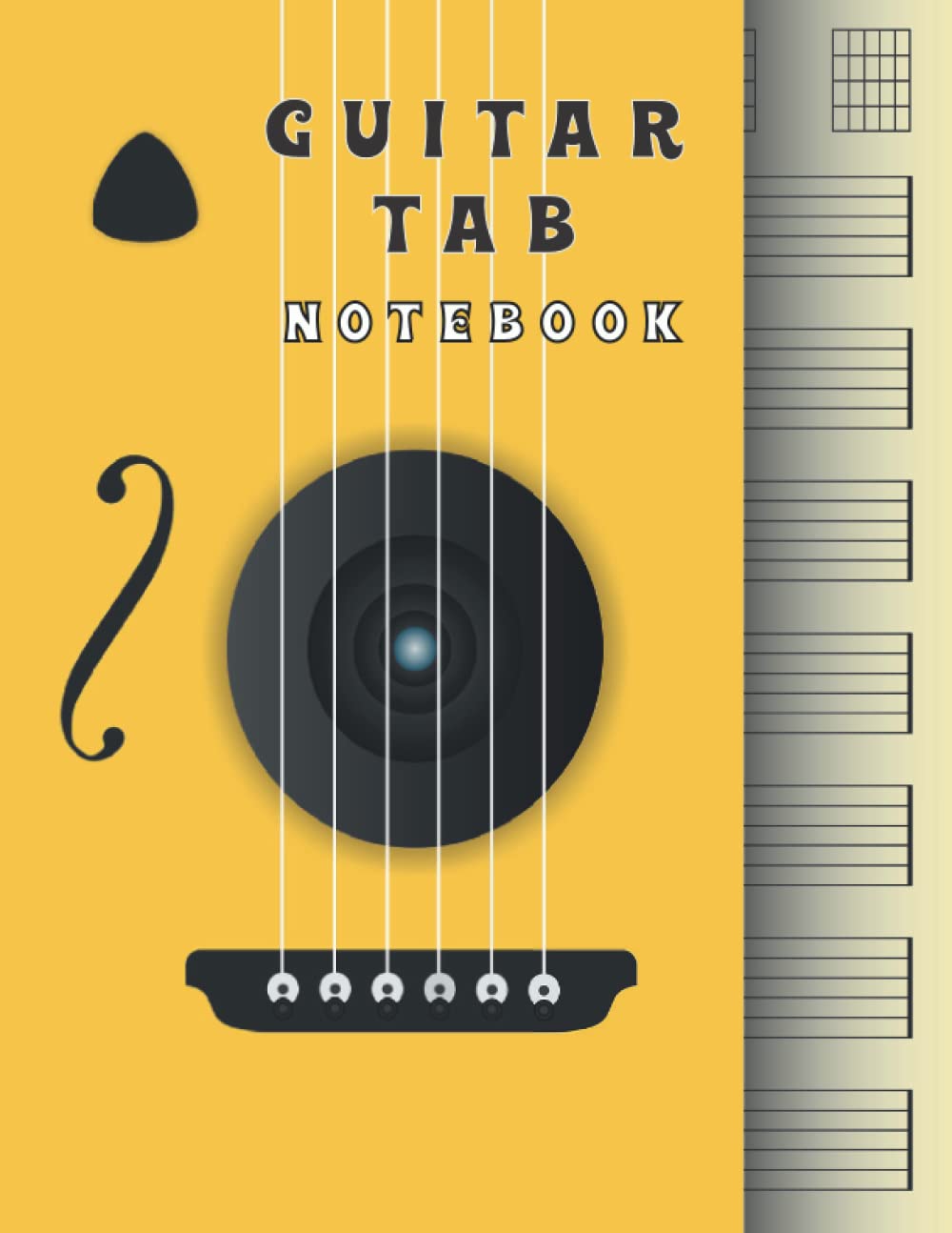 Yellow guitar tab book 📖💛🎵Guitar for beginners 🎸guitar scales book or guitar chords book for guitar music book 📓guitar sheet music for music ... your musical journey with a song journal!