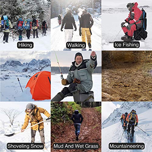 1 Par de empuñaduras de hielo, 10 dientes, antideslizante, trineos de tracción de nieve para nieve, crampones con llave hexagonal, bolsa de paquete para escalada, senderismo, caza