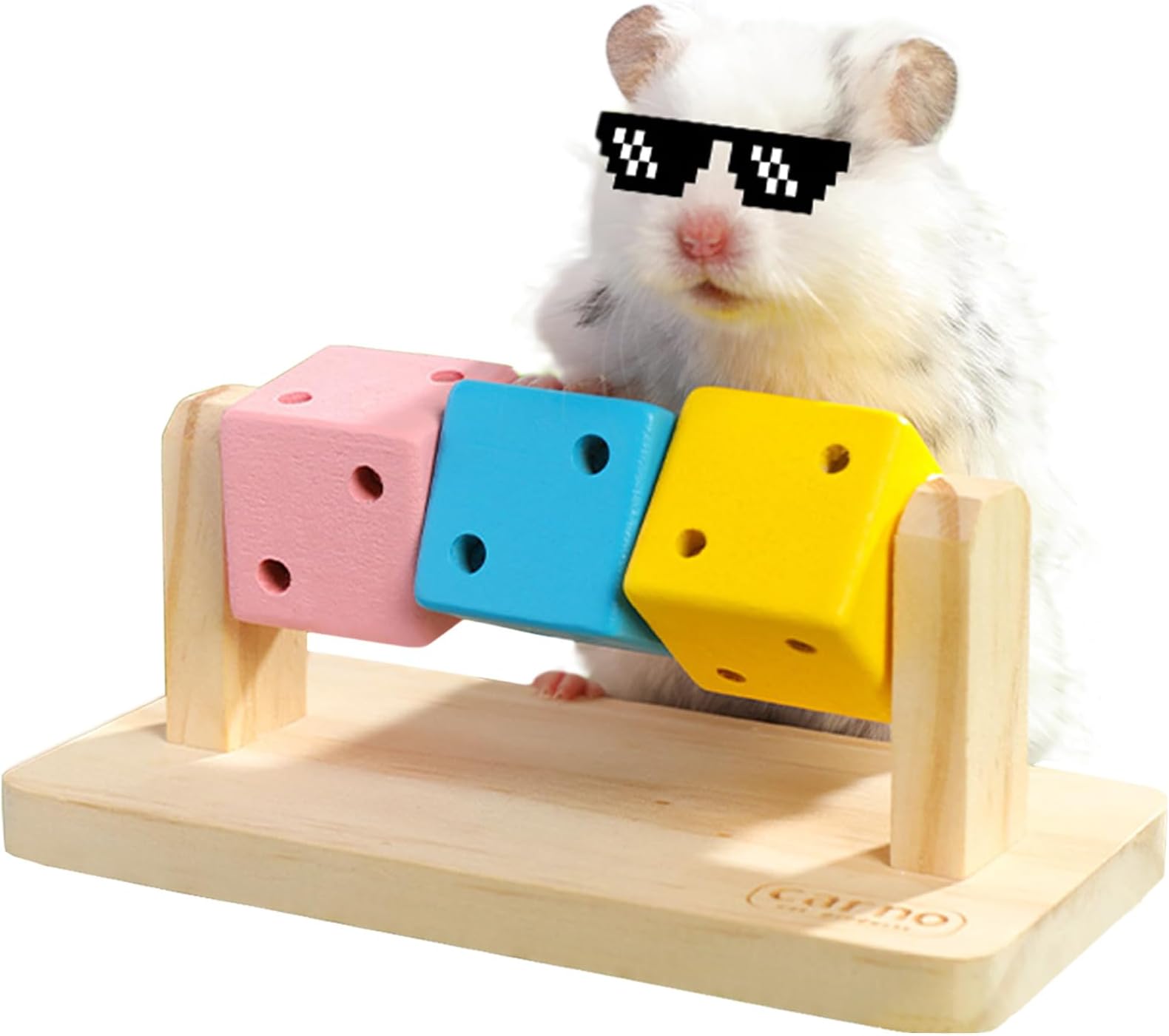 Hamster Enrichment Toys, Hamster Chew Toys, Wooden Small Animal Cage Accessories, for Syrian & Dwarf Hamsters, Gerbils, Rats