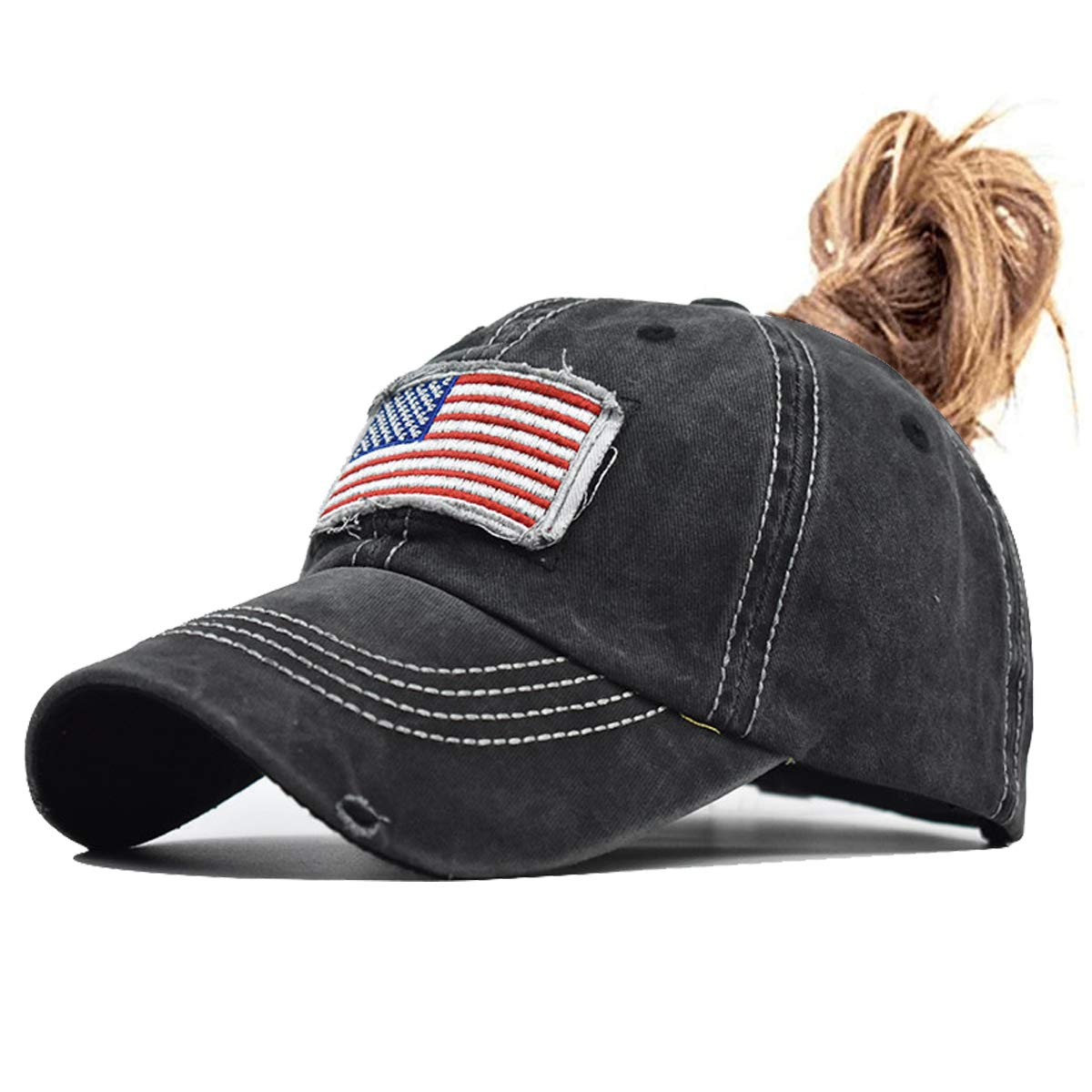 HOMSFOU Berretto Baseball Regolabile Con Bandiera USA – Cappello Unisex Per Estate, UV E Traspirante