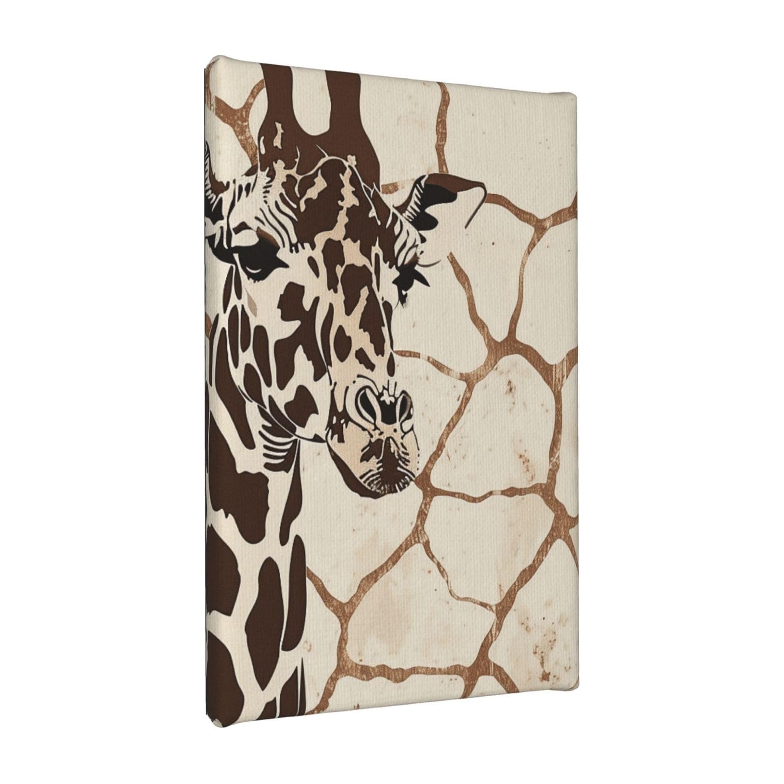 Ykljg Giraffe Print Printed Wall Art Canvas Painting 20X30 Cm Wooden Framed Picture Painting Artwork Prints For Bedroom Kitchen Home Office Decor
