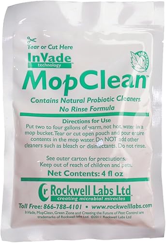 Rockwell Invade - Solución microbiana limpia para mopa - 1 caja (paquetes de 32-4 onzas líquidas)