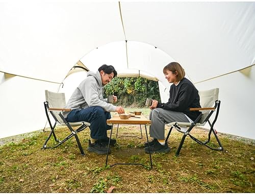 Miniatura 9 de Snow Peak Vault - Tienda de campaña para 4 personas, versátil, refugio al aire libre, aventura al aire libre, camping, tres estaciones, marfil