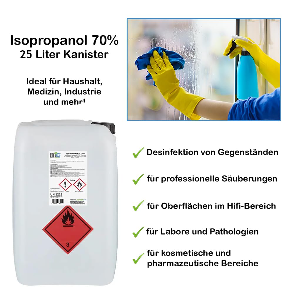Medicalcorner24 Isopropanol 70% isopropylalkohol 25 litros Bidón