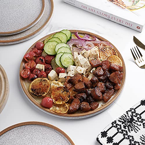 Stone Lain Vince Rustic Stoneware Reactive Glaze Dinnerware Set, Service For 4, Brown, 16 Piece #TOP6