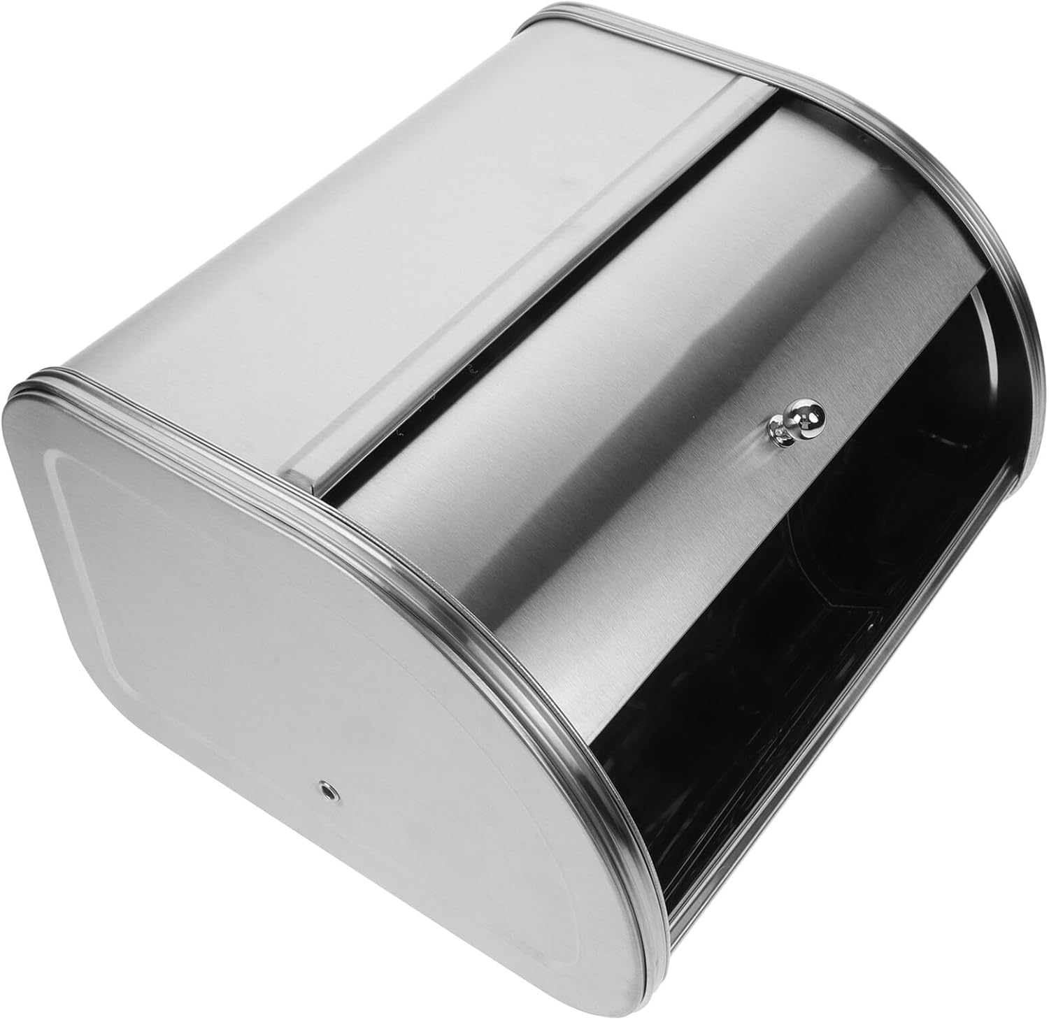 Metal Bread Box Tabletop Food Storage Container with Frosted Surface Small Size Kitchen Bread Organizer for Household Countertop Use