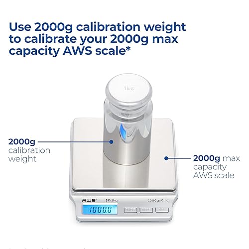 Vista 34 de American Weigh Scales Peso de calibración para báscula digital AWS, acero al carbono, acabado cromado, 3.53 oz (100 WGT)