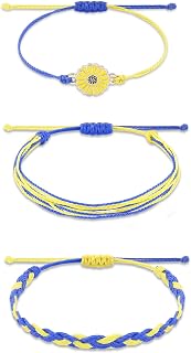 Ukraine Bracelet, Blue Yellow Bracelet, Ukrainian Flag Color Bracelet Jewelry with Bead, Ukraine Flag Bracelet for Men Women