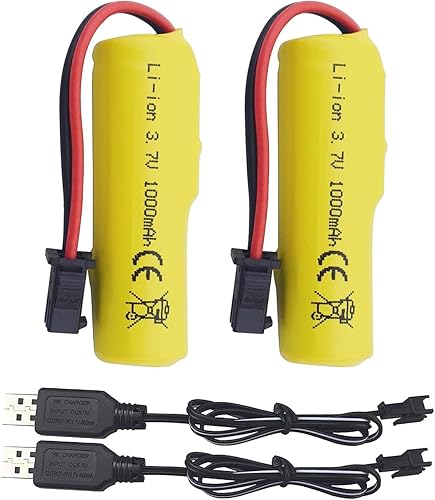Miniatura 1 de Batería de iones de litio de 3.7 V 1000 mAh con cable de carga USB para TB202 TB201 TM201 TM202 TC141 DE35 DE38 DE40 DE50 RC Stunt Car RC Control