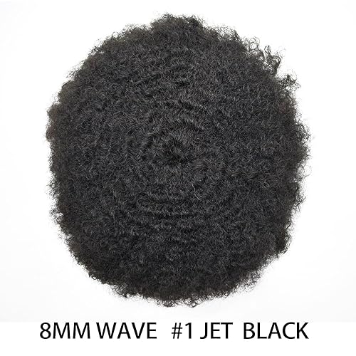 Afro Toupee - Pieza de cabello para hombres negros, encaje suizo completo, afro, rizado, unidades de cabello ondulado, sistema de reemplazo de