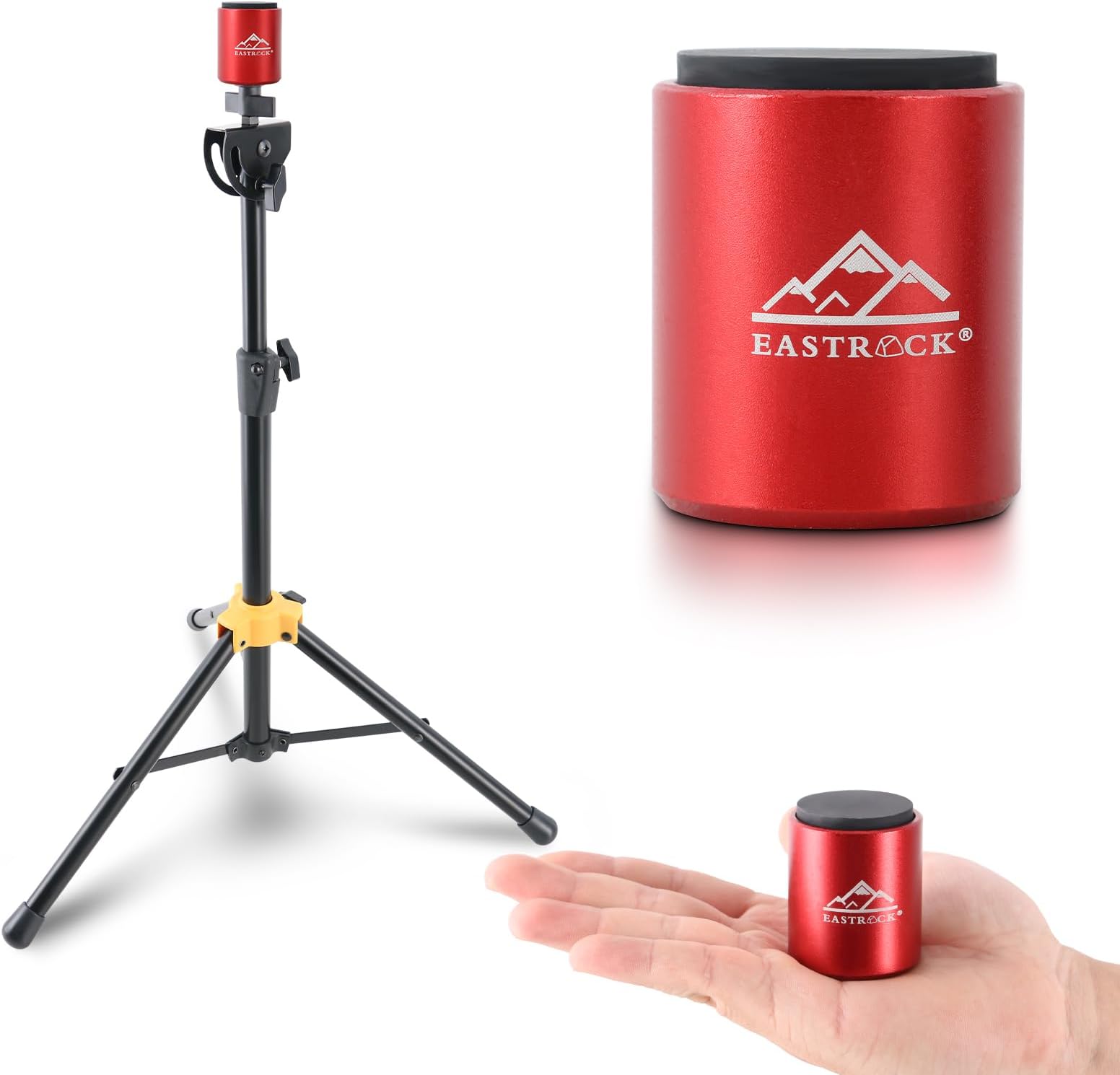 MINI Practice Drum Pad With Stand, 2.16 Inches Double Sided Silent Drum Pad, Silicone Dumb Drum for Beginners,Red