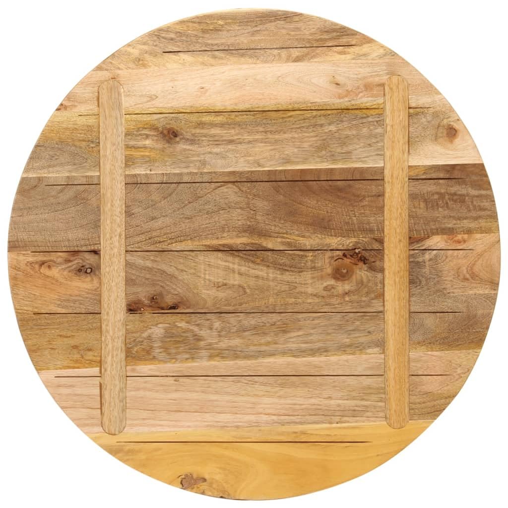 vidaXL Piano per Tavolo Ø 80x1,5cm Rotondo Legno Massello Grezzo Mango