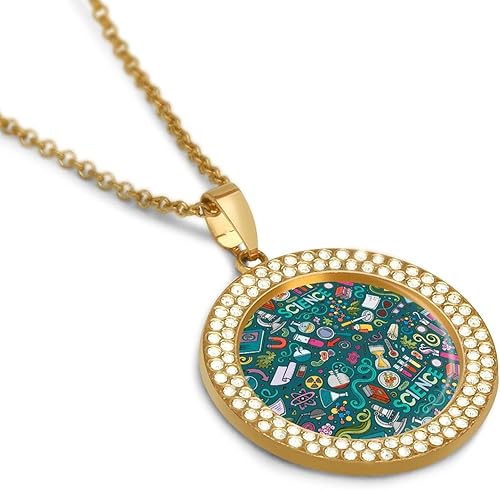 Miniatura 3 de Cartoon Science Pendant Necklace for Women Crystal Choker Personalized Jewelry Gifts