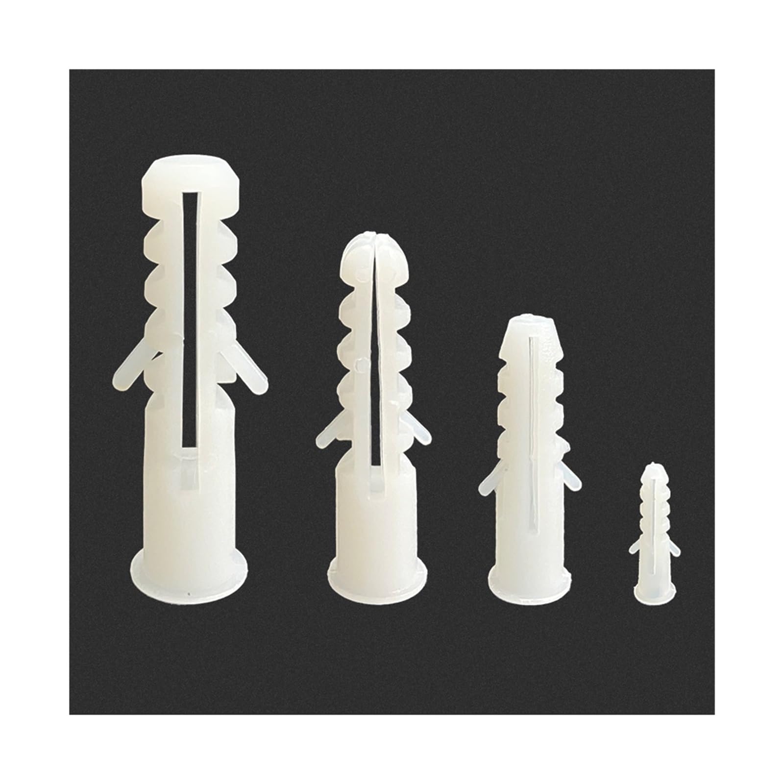 Tasselli da parete, tasselli grezzi, M6, M8, M10, M12, in plastica, per tubi di espansione, per viti autofilettanti (bianco, M8 x 50 pezzi)