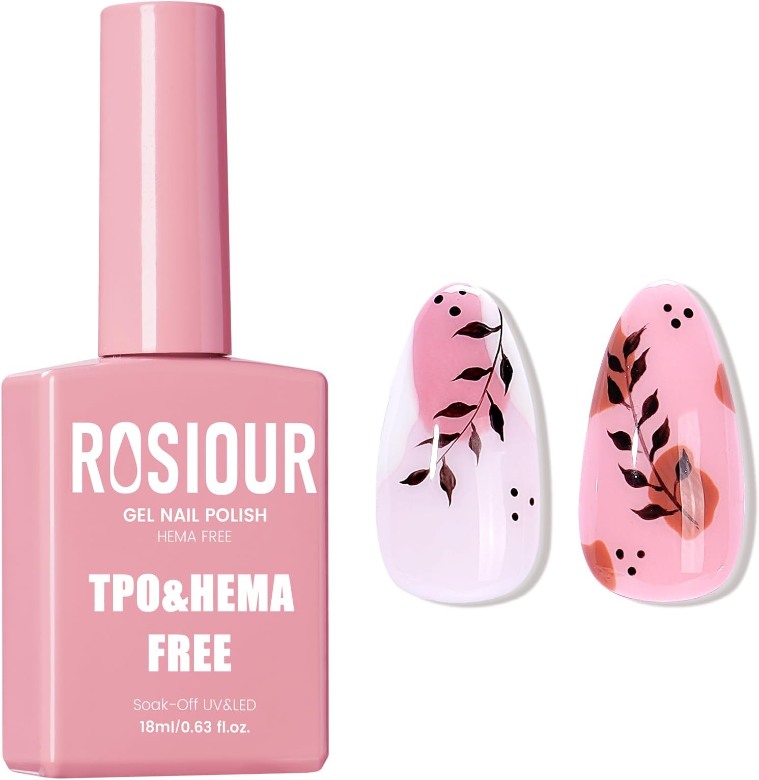 TPO and Hema Free Clearly Pink Gel Nail Polish- 18ml Hypoallergenic Non Toxic Nude Pink Nail Polish Gel, Long Lasting Soak Off UV Nail Polish for Manicure Nail Design Salon Home DIY
