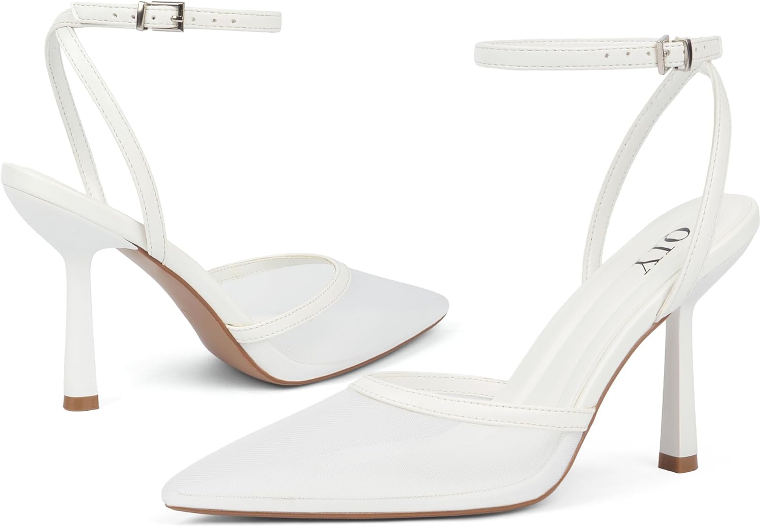 Closed Toe Ankle Strap Heels Women Pumps Pointed Toe Heeled Sandals for Women Stiletto Wedding Dress Shoes - Image 4