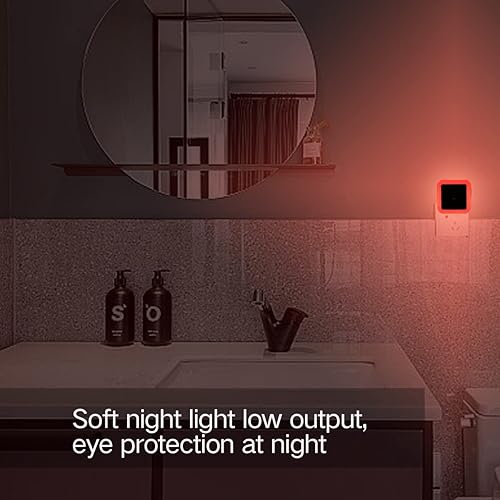 Miniatura 6 de KINUR Paquete de 6 luces nocturnas rojas, luces nocturnas LED enchufables en la pared con sensores del atardecer al amanecer, luces nocturnas