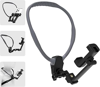 Clefairy Neck Phone Holder for Camera/Video Recording, Wearable Hands Free POV/Vlog Selfie Mount with Chest Strap, 360°Adjustable Around Cell Phone Stand