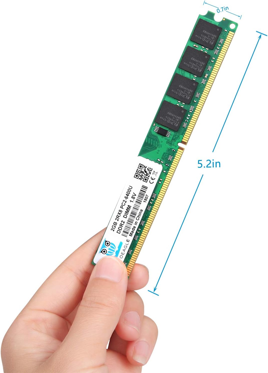 4GB Kit (2 X2 GB) DDR2-800 MHz Udimm RAM, 2GB 2Rx8 PC2-6400U-666 240-PIN CL6 1.8V Unbuffered Non-ECC Desktop Memory Modules