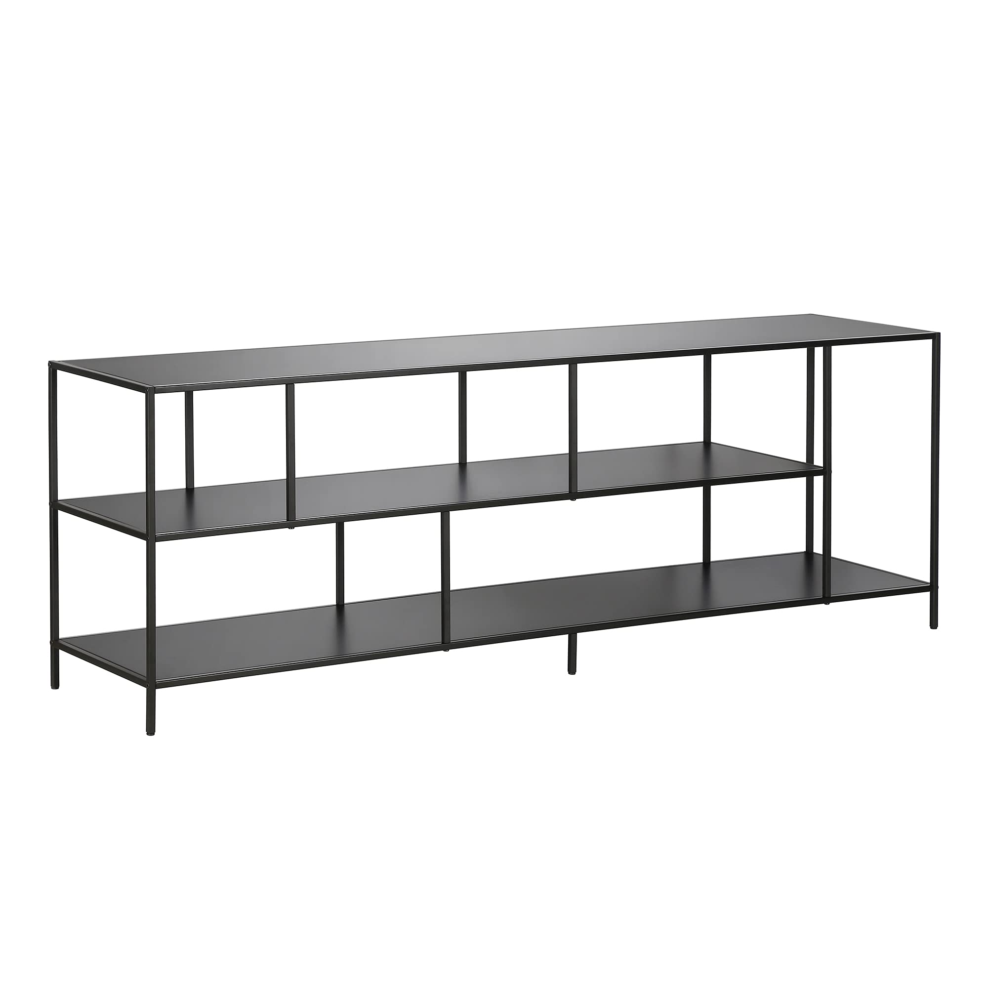 Henn&Hart Rectangular TV Stand with Metal Shelves for TV's up to 80