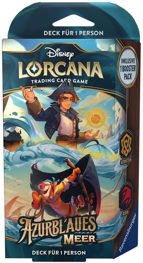 Disney Lorcana Trading Card Game: Azure Sea - Amber and Ruby Deck (German)