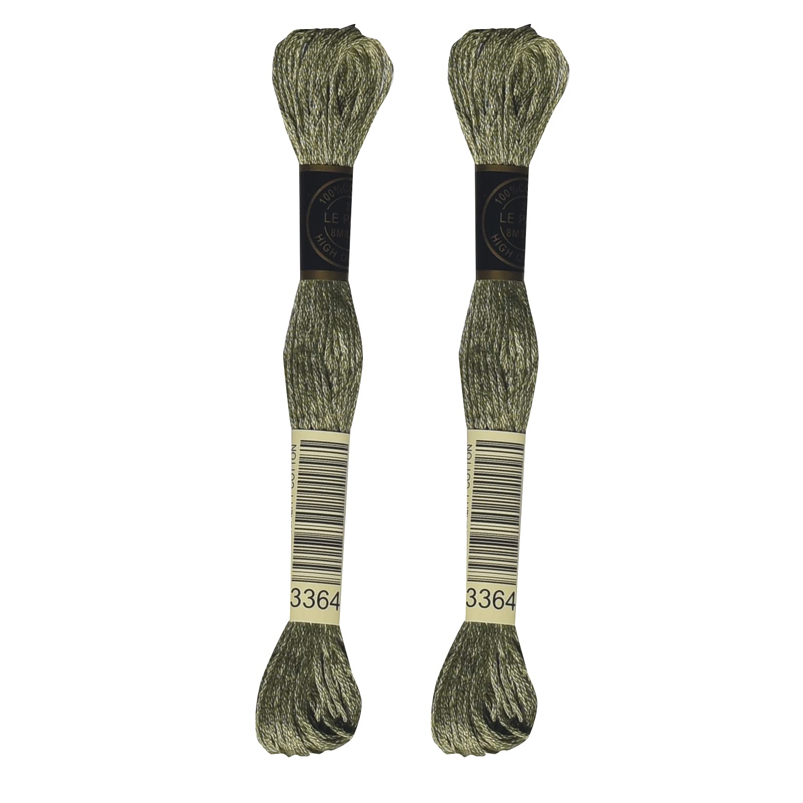 Embroidery Floss, 2-Pack Six Strand 100% Long Staple Cotton Embroidery Thread, 8.7-Yard,Pine Green,Col NO:,3364