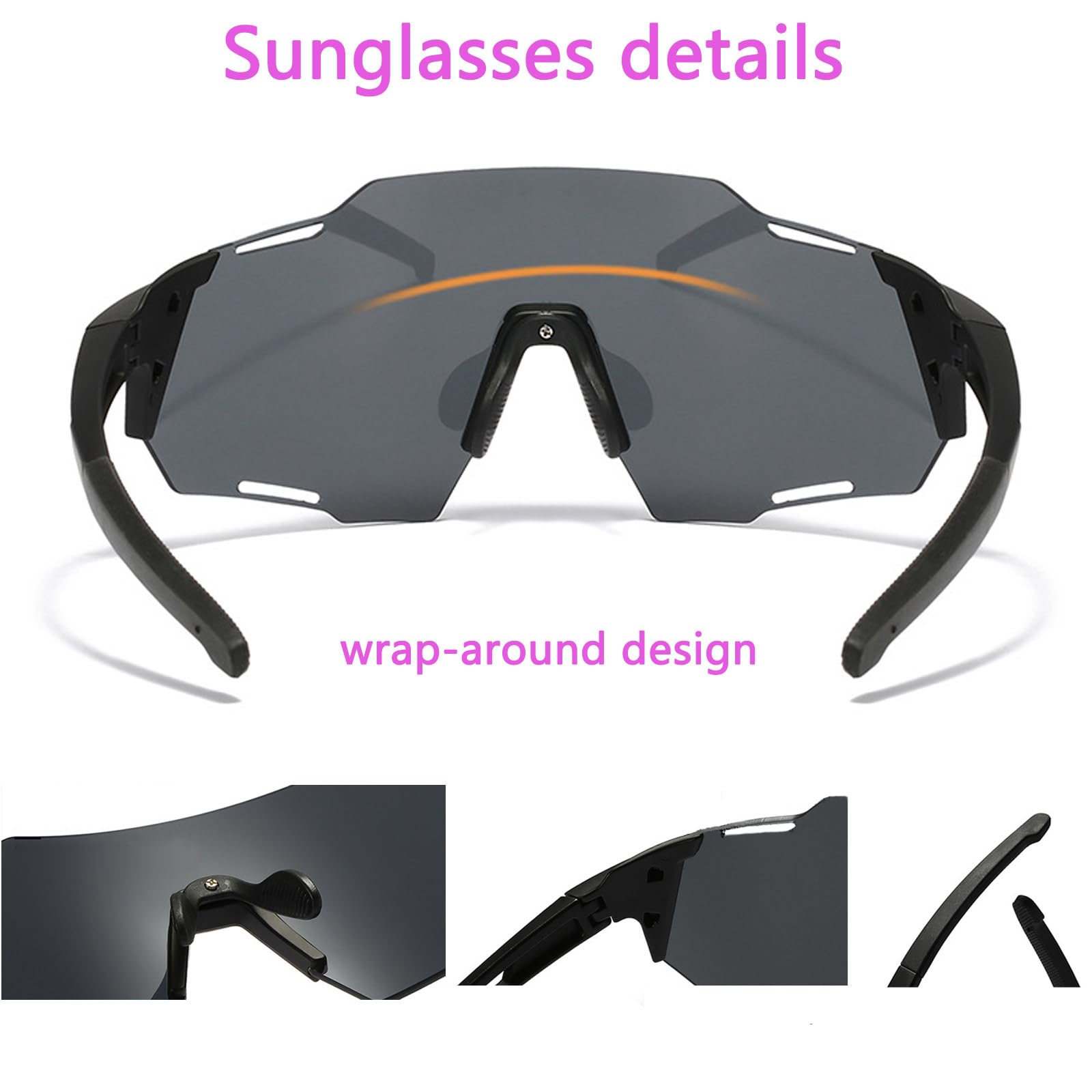 Gafas de ciclismo para hombre y mujer,Gafas de bicicleta resistentes al viento UV 400 para Actividades al aire libre como ciclismo escalada conducción pesca