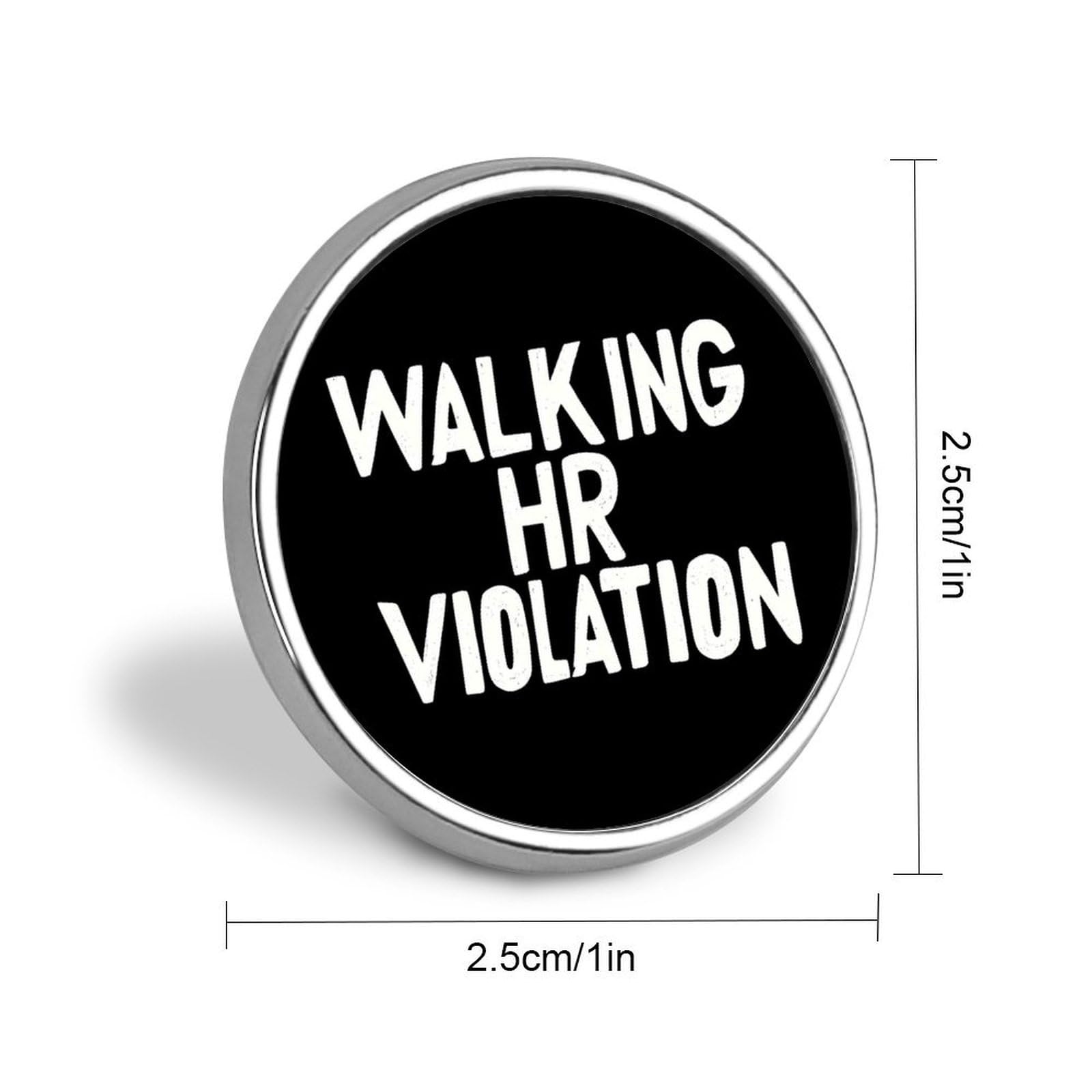 Walking HR Violation Round Brooch Pins Elegant Buttons Badges No Sew Lapel for Shawl Coat Unisex Accessories