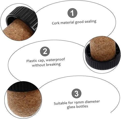 Miniatura 8 de UPKOCH Sellador al vacío de corcho para botellas de vidrio Sous Vide con tapas, bebidas a granel, corchos de vino, tapones de corcho a granel,