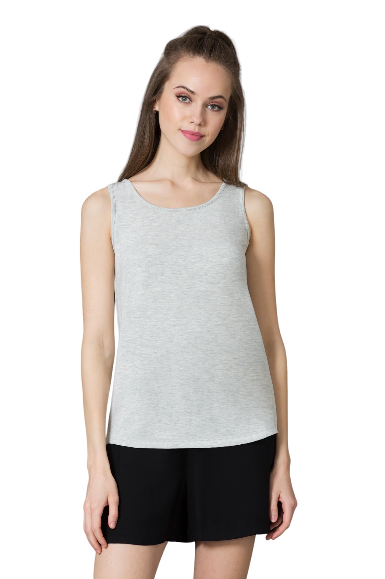 van heusen Women Solid Cotton Lounge Tank Top - Comfort Fit, Scoop Neck, Sleeveless-picture-12
