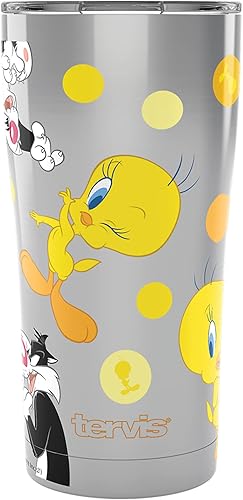 Miniatura 10 de Tervis Warner Brothers Tweety - Vaso aislado de doble pared con aislamiento para el 80 aniversario, mantiene las bebidas frías y calientes, 16