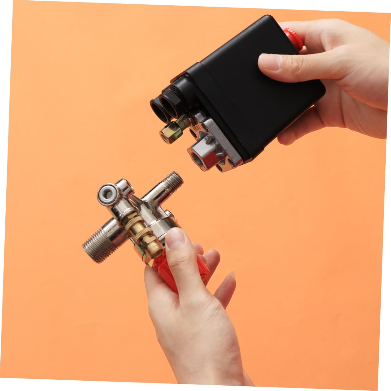 Pressostato Compressore Aria 16a 1, 25 Mpa con Manometro | Regolatore di Pressione in Metallo, Installazione Semplice, Risparmio Energetico, per Compressore Aria