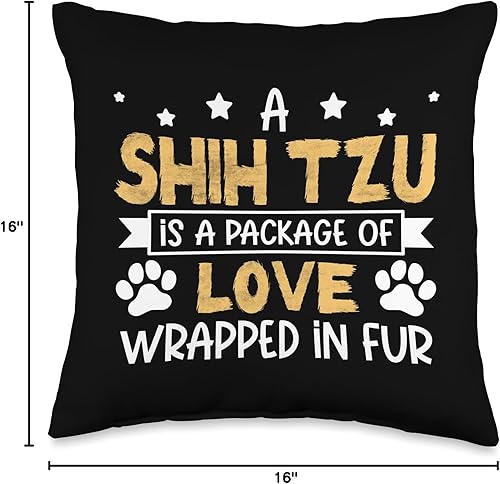 Miniatura 4 de Shih Tzu Shirts & Dog Lover Gifts A Package of Love Wrapped in Fur-Shih Tzu - Almohada de 16 x 16 pulgadas, multicolor